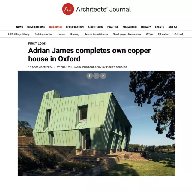 The Architects’ Journal is featuring Copper Bottom this week.

You can read the article, with lots of photos plus plans and elevations, here:
https://tinyurl.com/mr3anmbe 

or follow the link in our bio.

#copperbottom #copper #thesundaytimes #brick #dreamhome #architectinoxford #wintersun #emptynesters #origami #bricksteps #viewsofoxford #architectsjournal