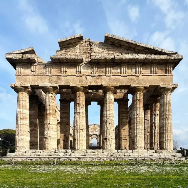 Classical music is perfectly pleasant on Radio 3, but hearing a full orchestra in the flesh is bone-shakingly awesome.
Classical architecture is perfectly pleasant on the high street but a visit to a pukka Greek temple is gut-thumpingly visceral and humbling.
This is the second temple of Hera in Paestum, photographed last week. I am still recovering.

#greekinspiration #temple #bluesky #februarysunshine #wintersun #fullorchestra #paestum