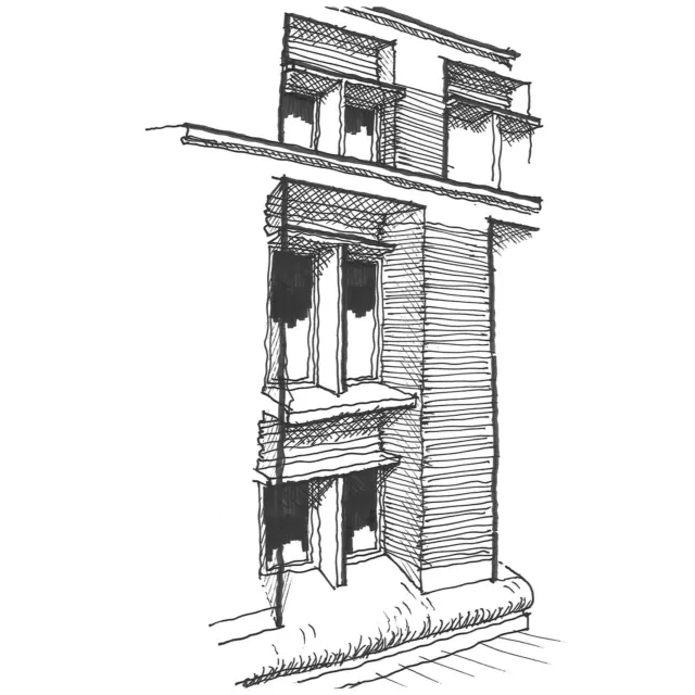 A quick raw study of a new façade which has lots of depth for solar protection.
AI is a marvel, but there is still a place for sketching by hand as a swift and powerful design tool.

#sketches #design #drawing #byhand #designtools #sketching